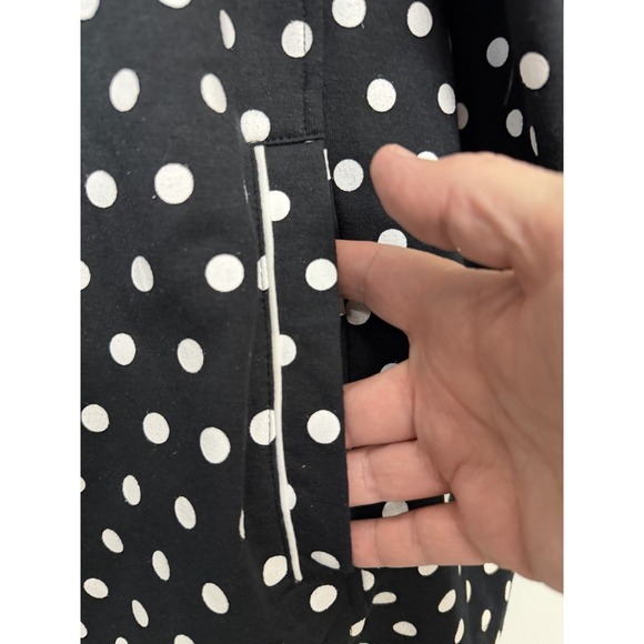 Vtg. Quacker Factory Polka Dot Jacket 3X Black Funnel Neck Snap Front Stretch - Picture 6 of 9